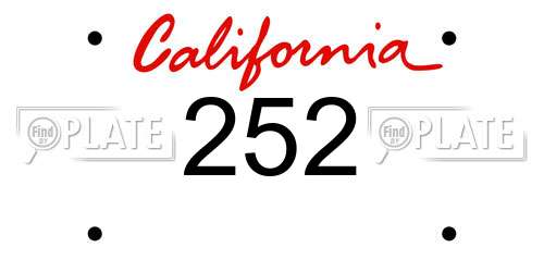 252 California License Plate