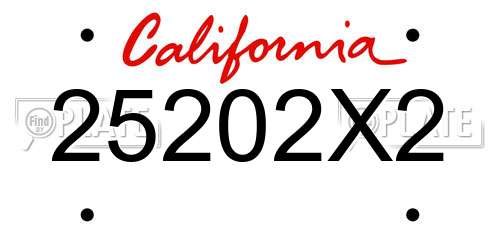 25202X2 California License Plate