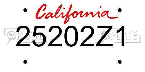 25202Z1 California License Plate
