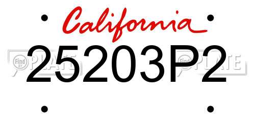 25203P2 California License Plate