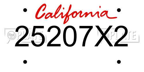 25207X2 California License Plate
