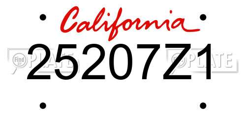 25207Z1 California License Plate
