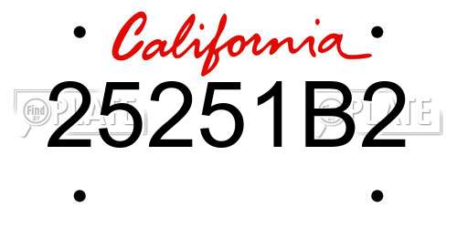 25251B2 California License Plate