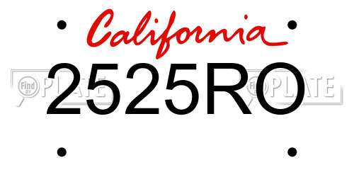 2525RO California License Plate