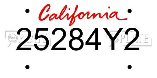 25284Y2 California License Plate