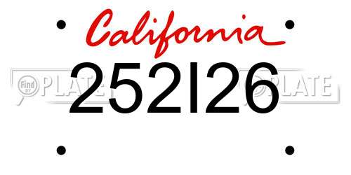 252I26 California License Plate