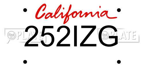252IZG California License Plate