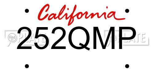 252QMP California License Plate
