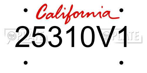 25310V1 California License Plate