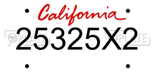 25325X2 California License Plate