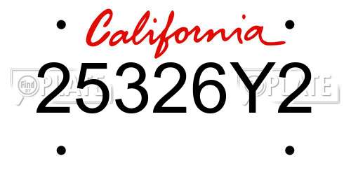 25326Y2 California License Plate