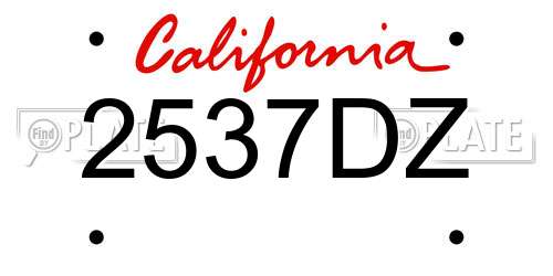 2537DZ California License Plate