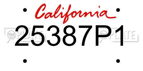 25387P1 California License Plate