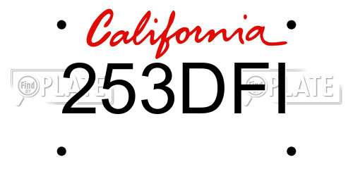 253DFI California License Plate