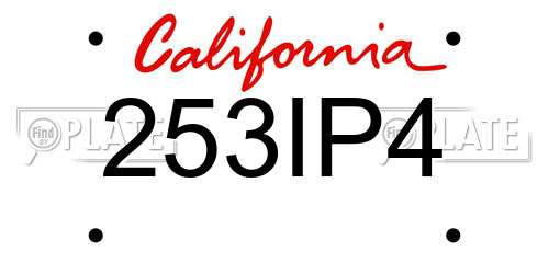 253IP4 California License Plate