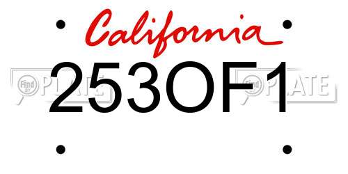 253OF1 California License Plate