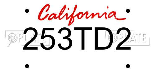 253TD2 California License Plate