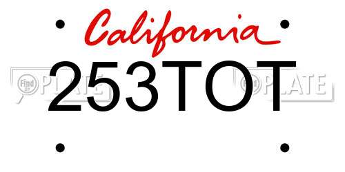 253TOT California License Plate