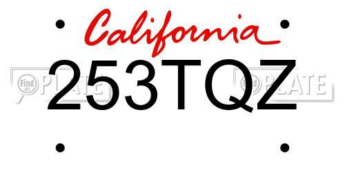 253TQZ California License Plate