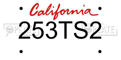 253TS2 California License Plate