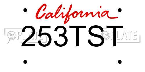 253TST California License Plate