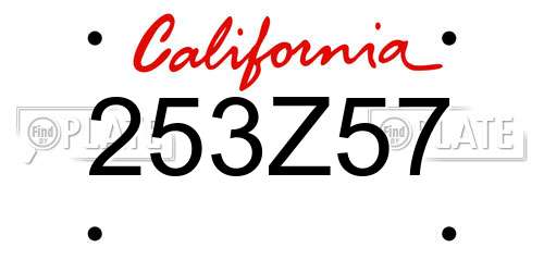 253Z57 California License Plate