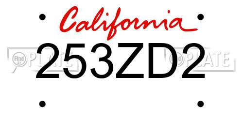 253ZD2 California License Plate