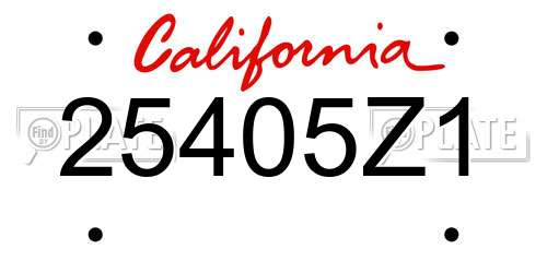 25405Z1 California License Plate