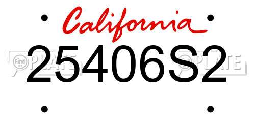 25406S2 California License Plate