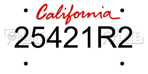 25421R2 California License Plate