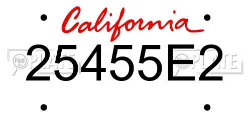 25455E2 California License Plate
