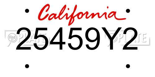 25459Y2 California License Plate