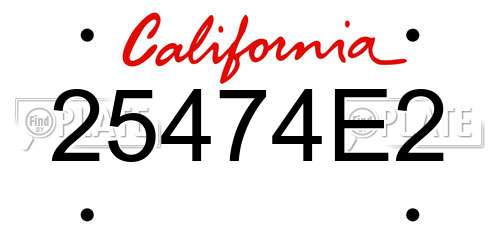 25474E2 California License Plate