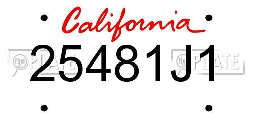 25481J1 California License Plate