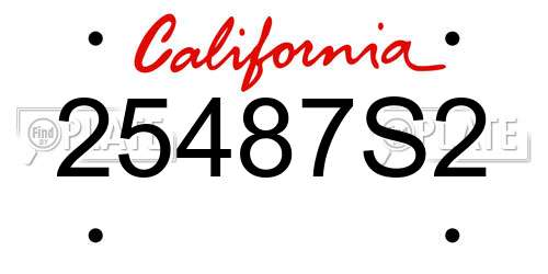 25487S2 California License Plate