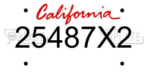 25487X2 California License Plate