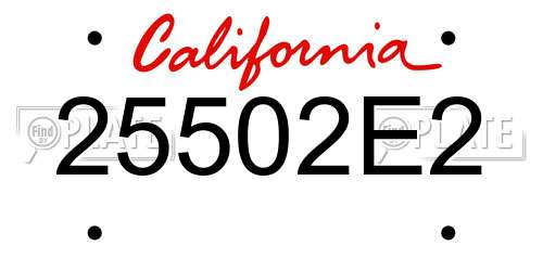 25502E2 California License Plate