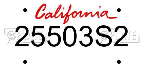 25503S2 California License Plate