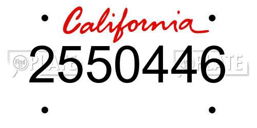 2550446 California License Plate