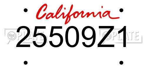 25509Z1 California License Plate