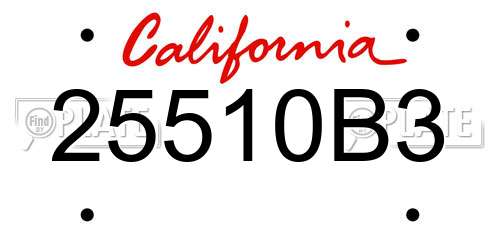 25510B3 California License Plate