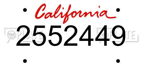 2552449 California License Plate