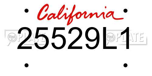 25529L1 California License Plate