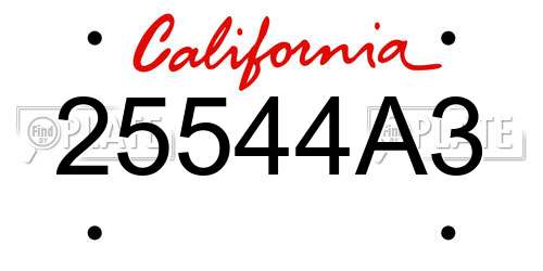 25544A3 California License Plate