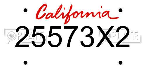 25573X2 California License Plate