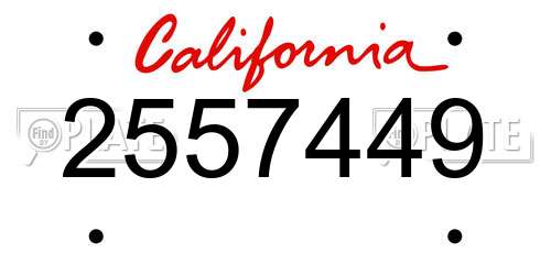 2557449 California License Plate