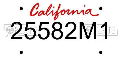 25582M1 California License Plate