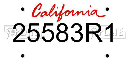 25583R1 California License Plate