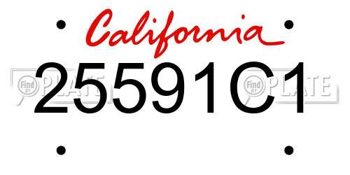 25591C1 California License Plate