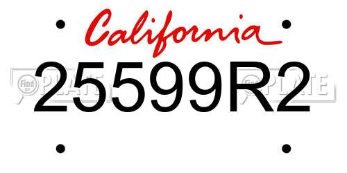 25599R2 California License Plate